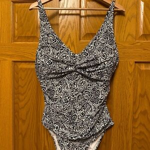 Lands' End Black and White Swimsuit